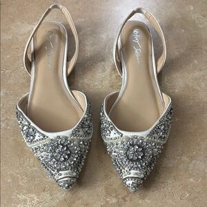 Betsey Johnson Silver Glitter Flats